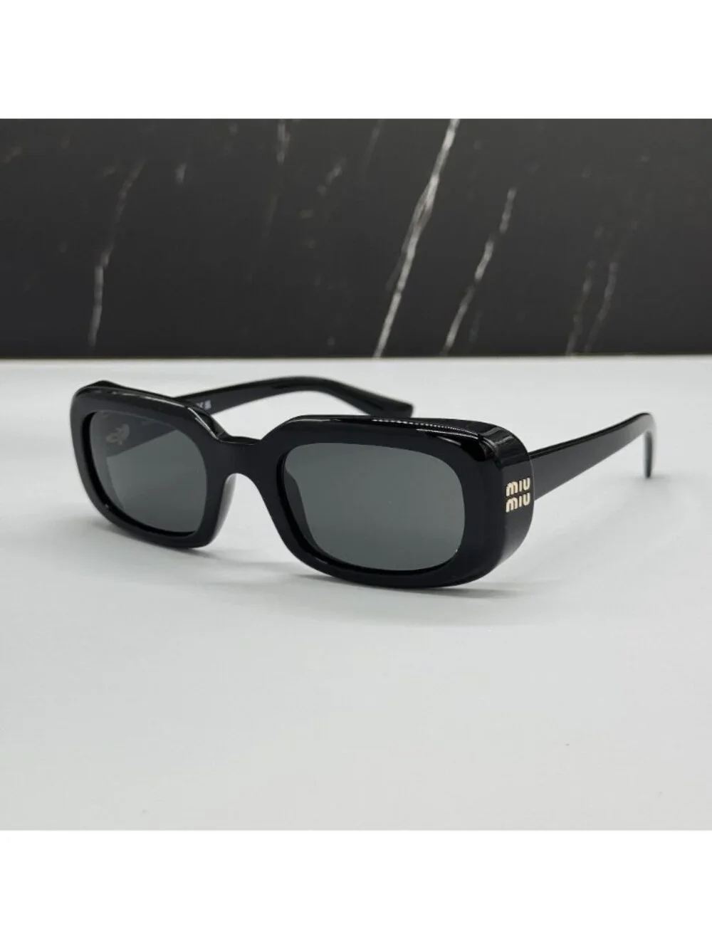 New Miu Miu SMU B13S 16K08Z Black Square Women Sunglasses MUB13S